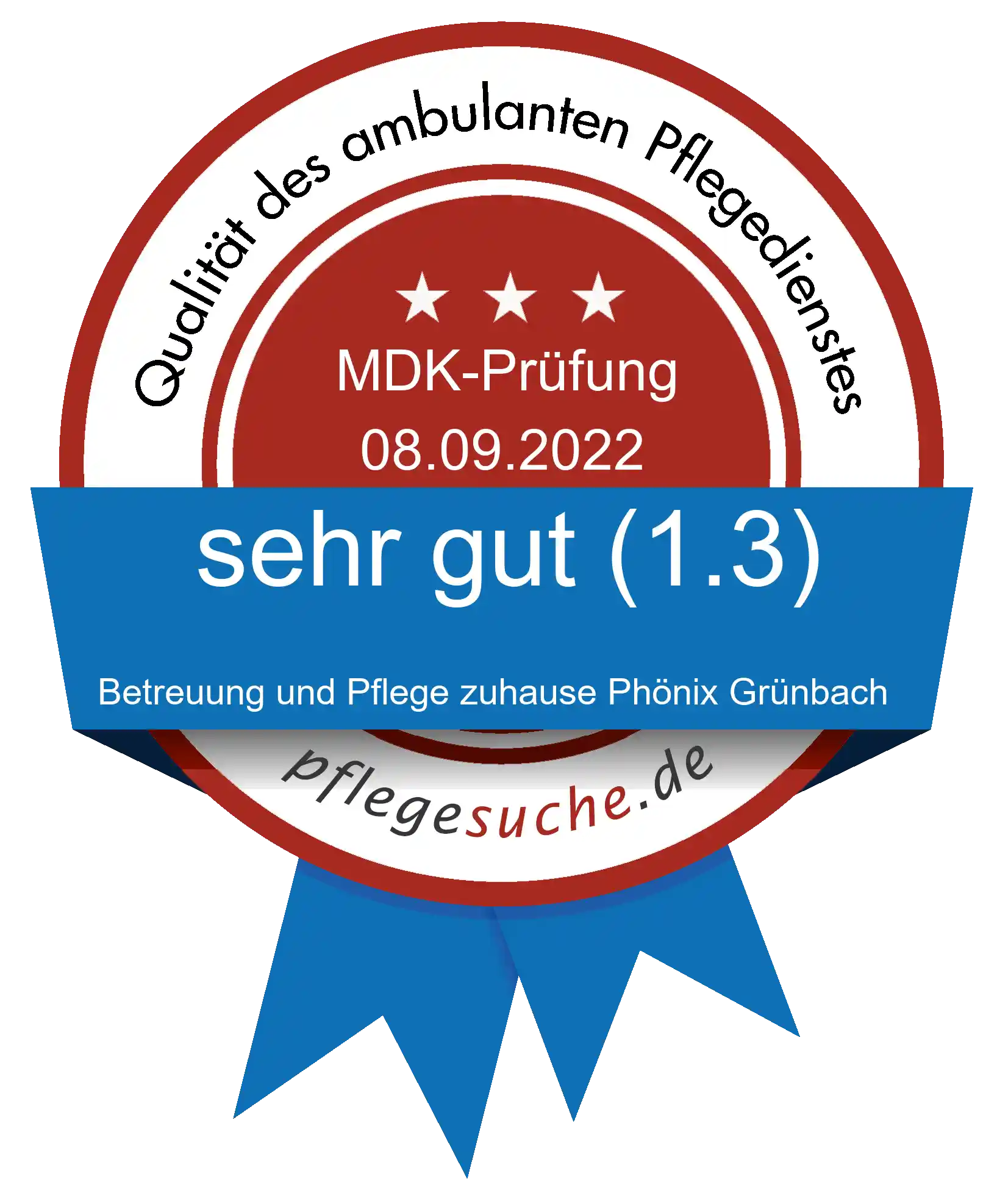 Siegel Benotung Betreuung und Pflege zuhause Phönix Grünbach