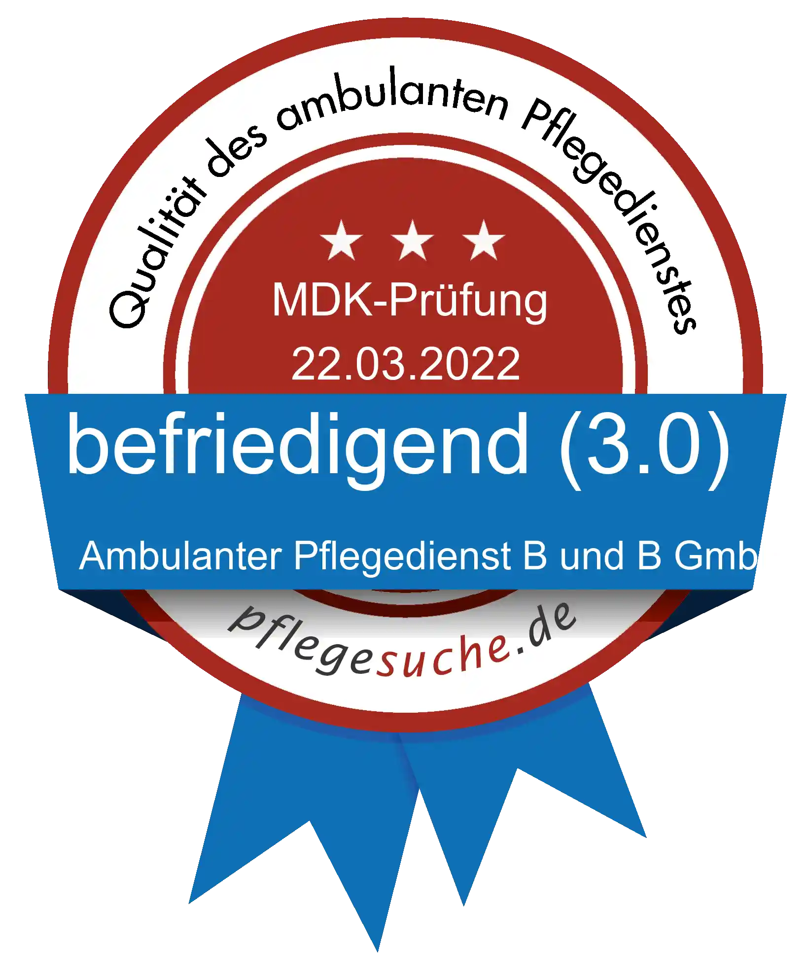 Siegel Benotung: Ambulanter Pflegedienst B und B GmbH
