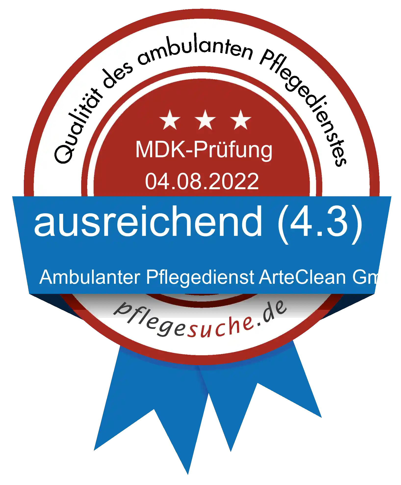 Siegel Benotung: Ambulanter Pflegedienst ArteClean GmbH