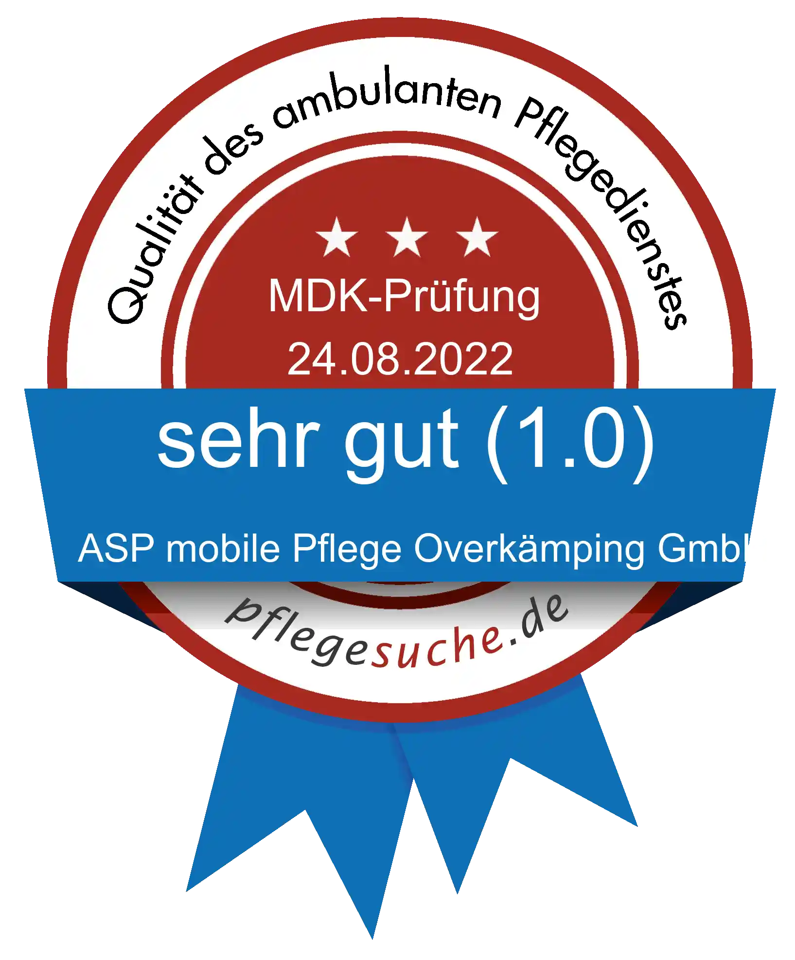 Siegel Benotung ASP mobile Pflege Overkämping GmbH