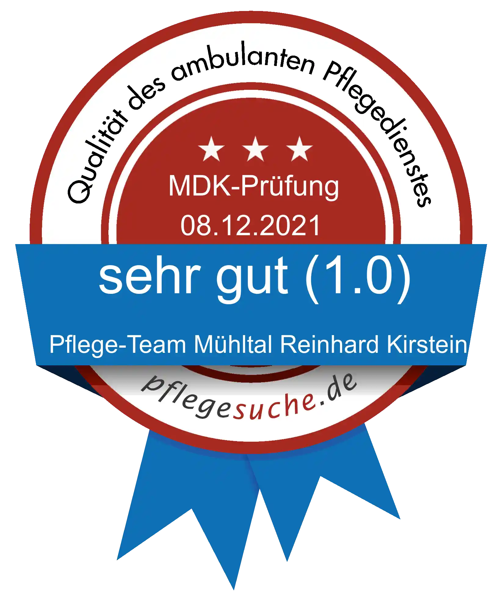 Siegel Benotung Pflege-Team Mühltal Reinhard Kirstein