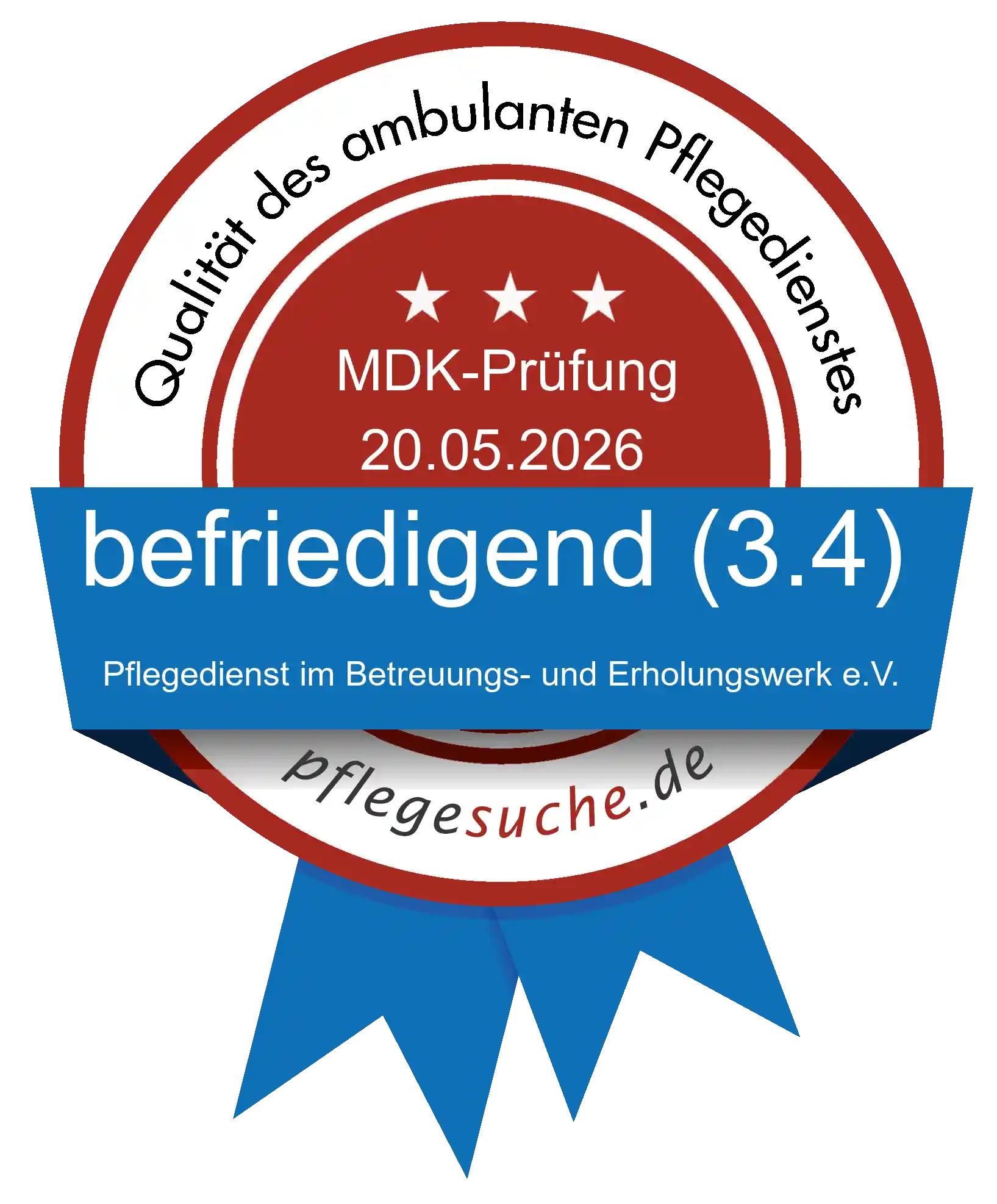Siegel Benotung Pflegedienst im Betreuungs- und Erholungswerk e.V. vom 2026-05-20