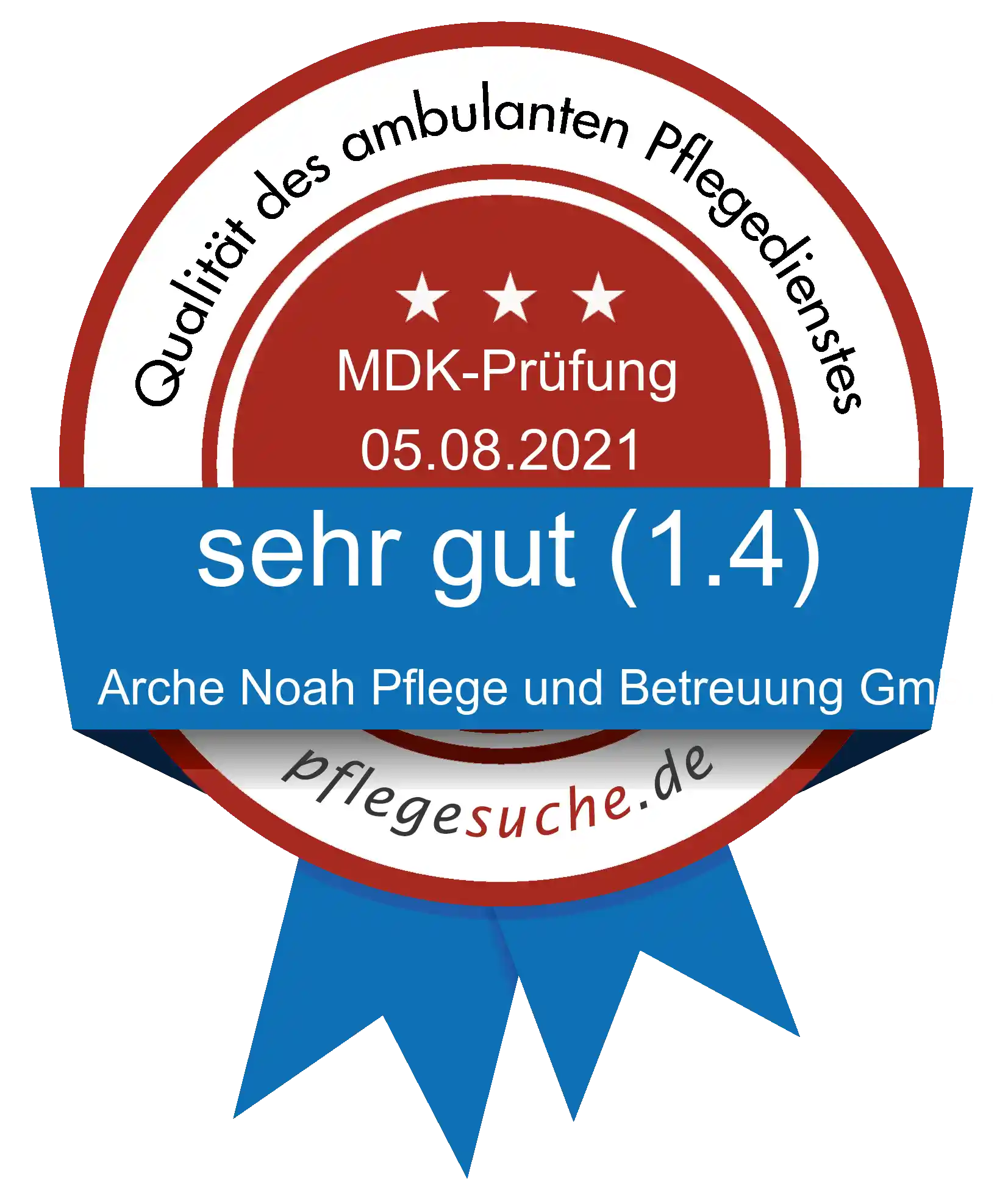 Siegel Benotung Arche Noah Pflege und Betreuung GmbH vom 2021-08-05