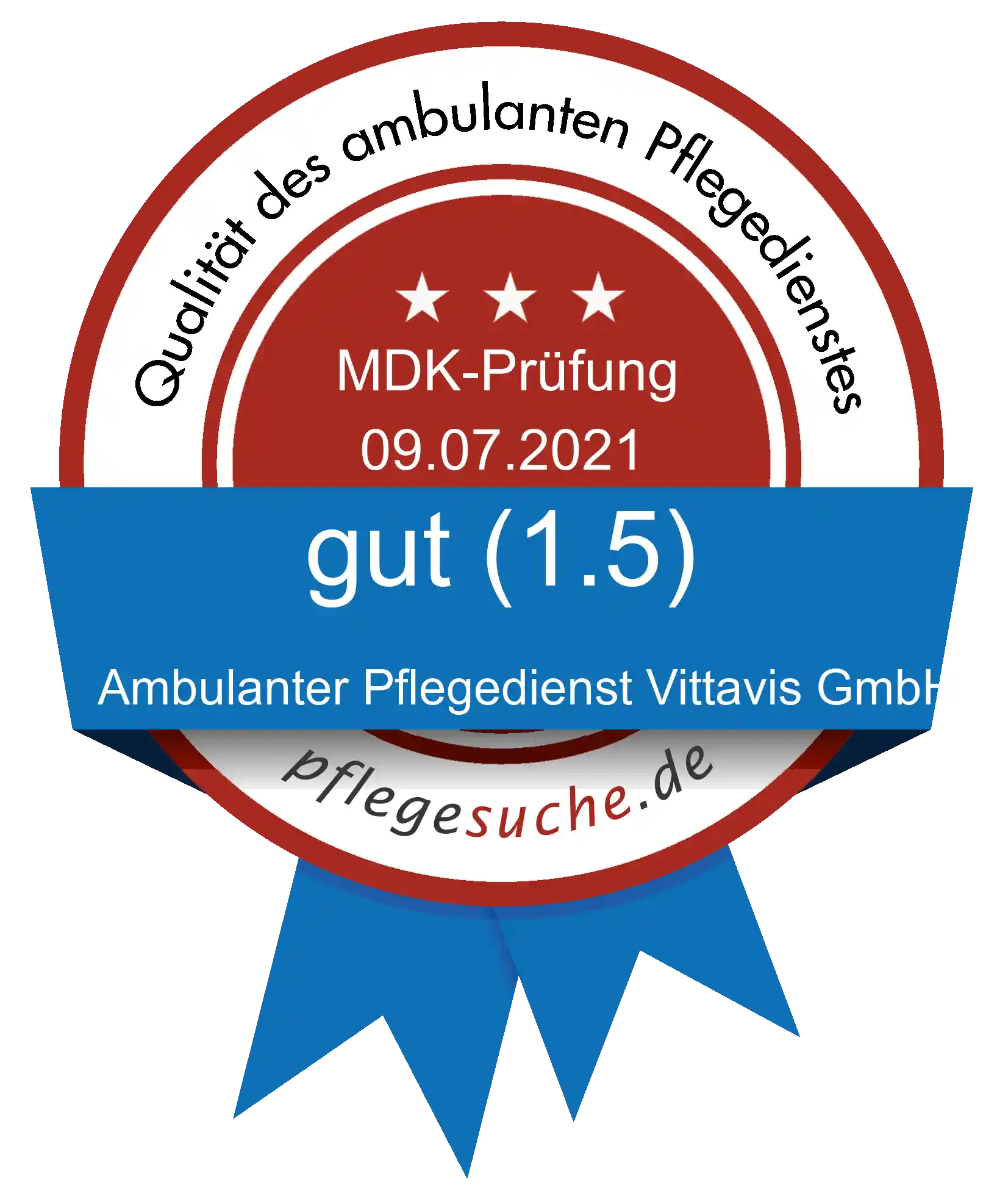 Siegel Benotung Ambulanter Pflegedienst Vittavis GmbH vom 2021-07-09