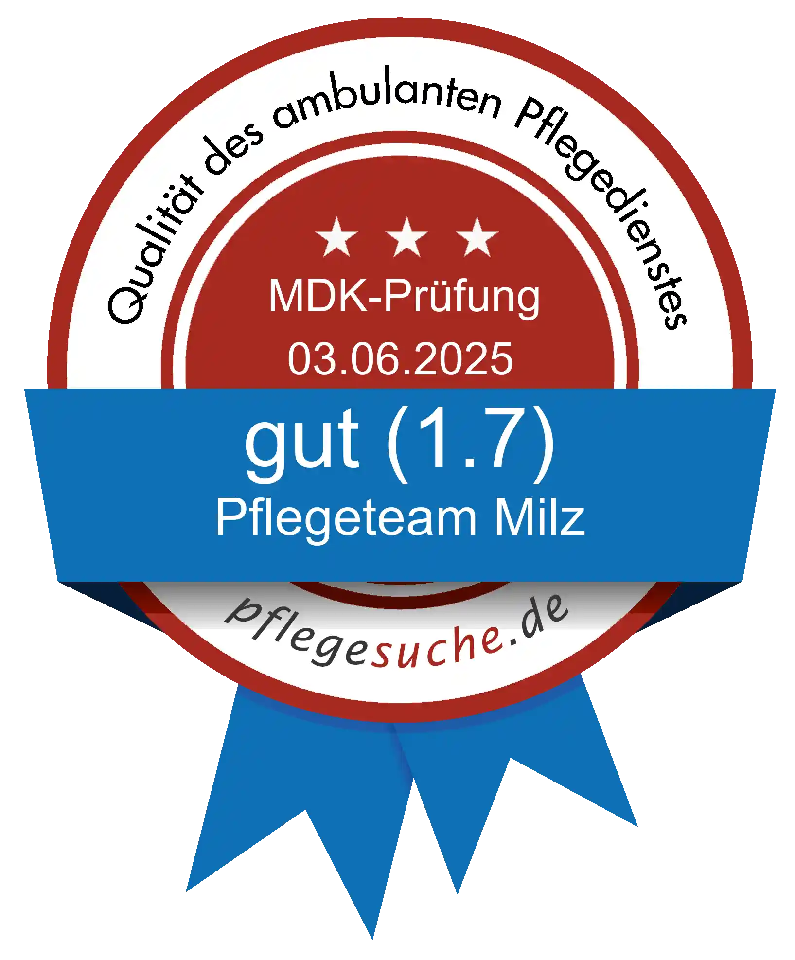 Siegel Benotung Pflegeteam Milz vom 2025-06-03