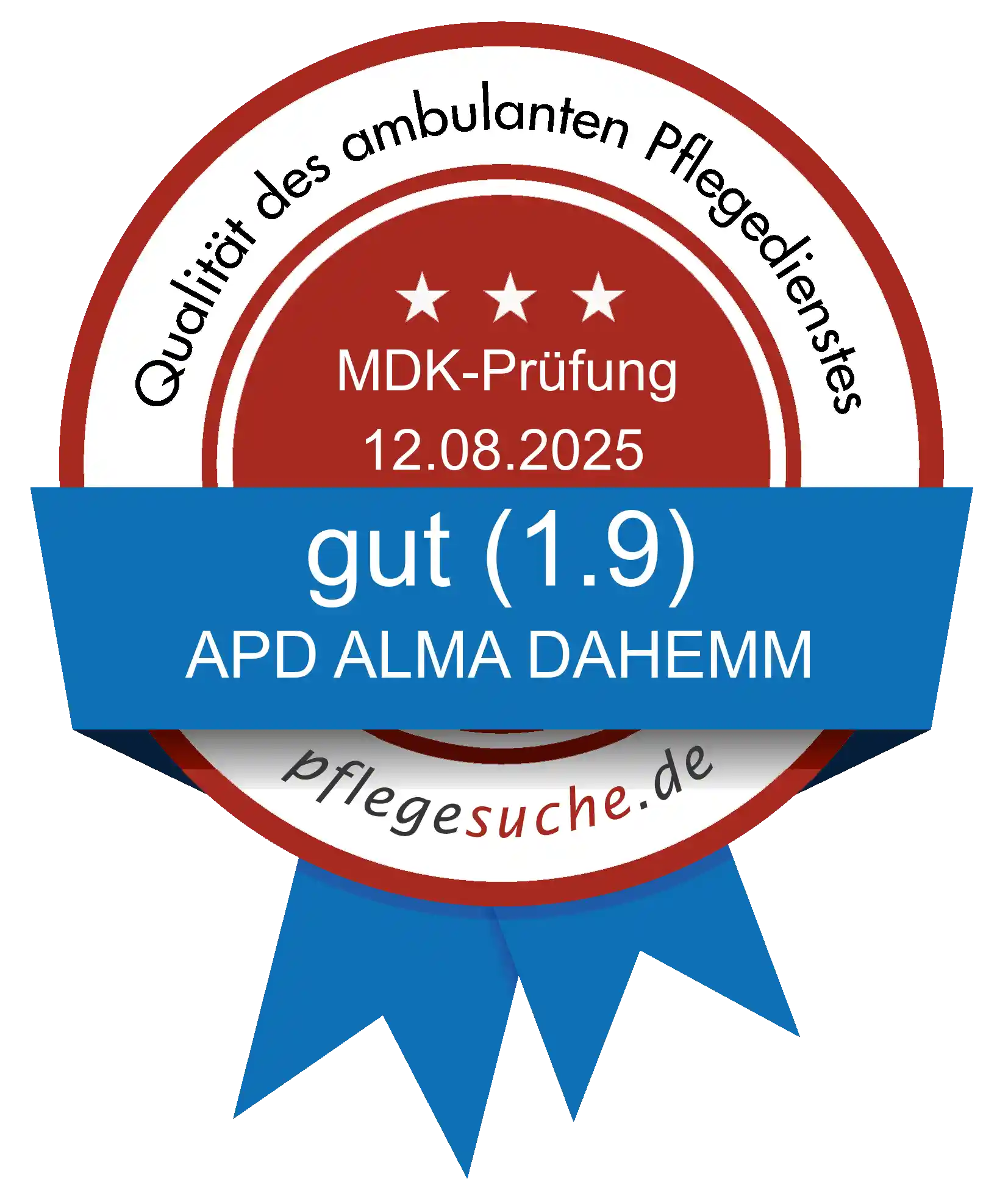 Siegel Benotung APD ALMA DAHEMM vom 2025-08-12