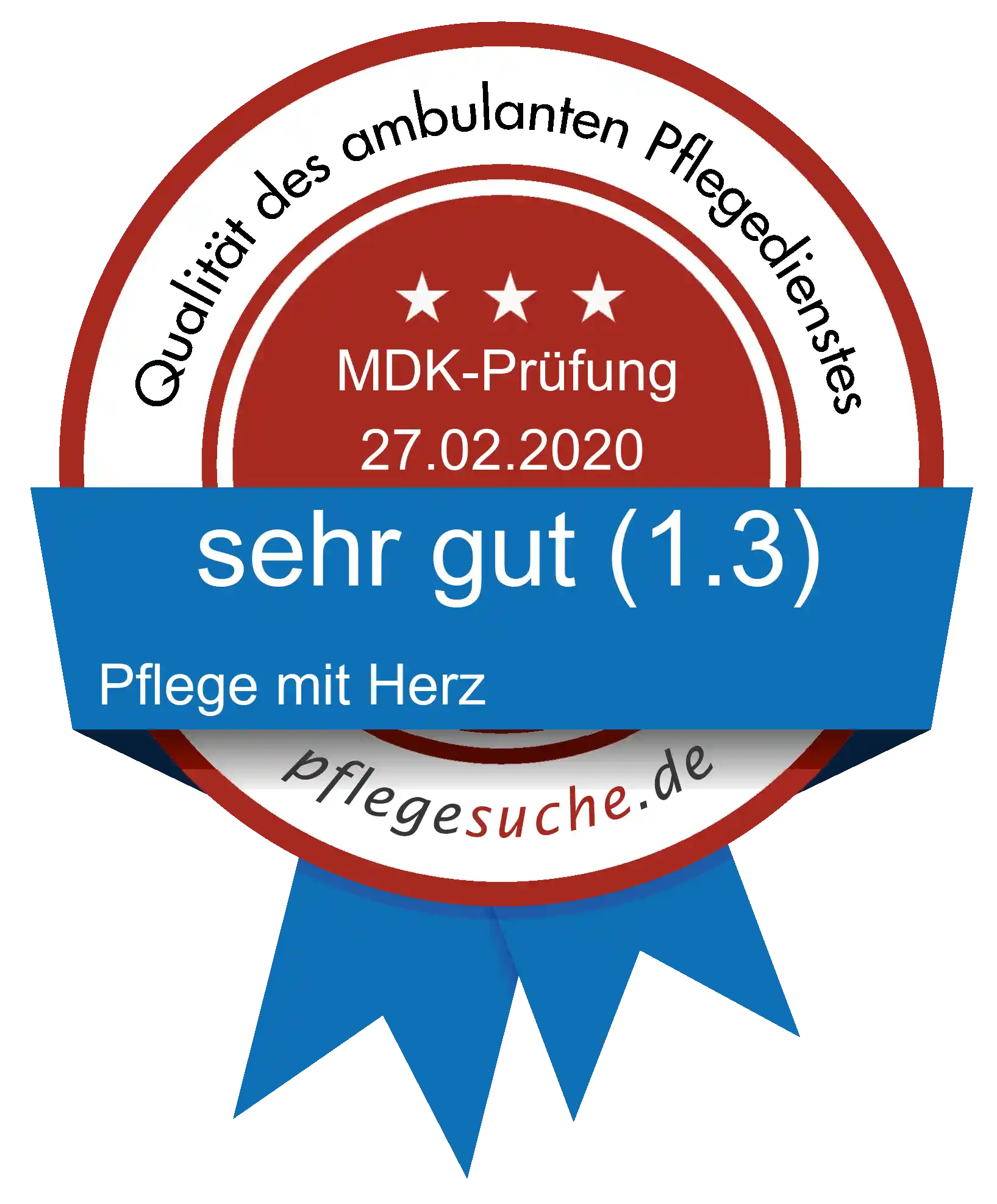 Siegel Benotung: Pflege mit Herz