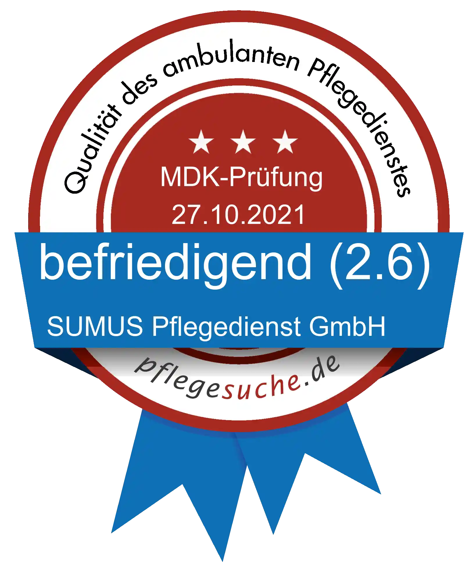 Siegel Benotung SUMUS Pflegedienst GmbH
