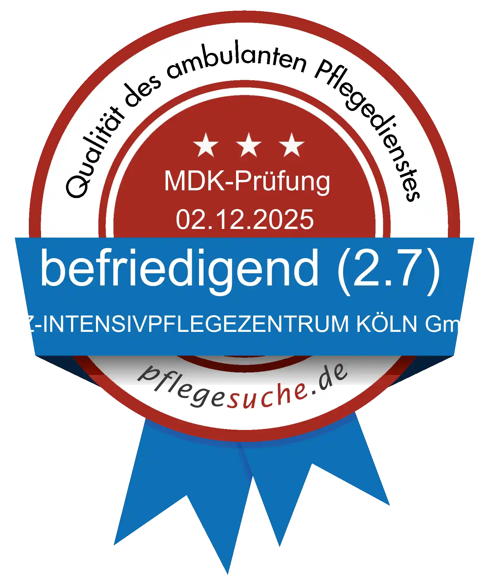 Siegel Benotung IPZ-INTENSIVPFLEGEZENTRUM KÖLN GmbH vom 2025-12-02