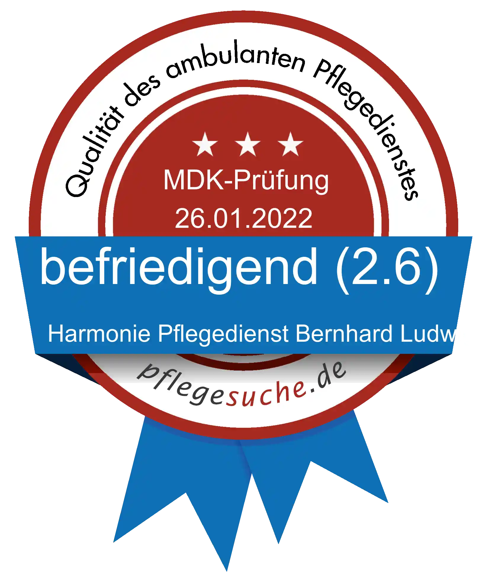 Siegel Benotung Harmonie Pflegedienst Bernhard Ludwig