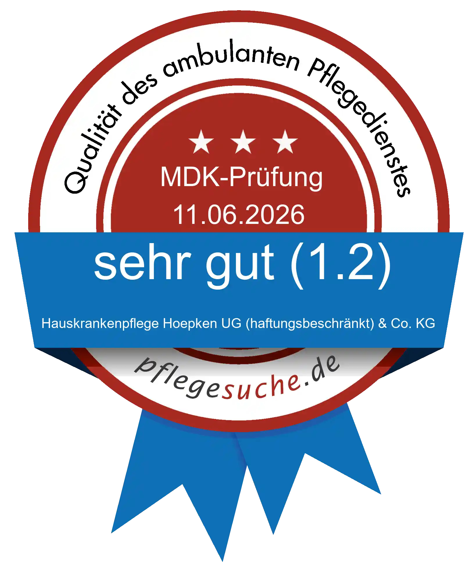 Siegel Benotung Hauskrankenpflege Hoepken UG (haftungsbeschränkt) & Co. KG vom 2026-06-11