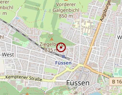 Karte: Tagespflege der Katholisch- Evangelischen Sozialstation Füssen gGmbH