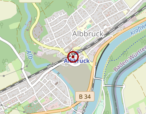 Karte: ASB Baden-Württemberg e.V. Region Freiburg-Hochrhein Seniorenzentrum Albruck Stationäre Altenpflege