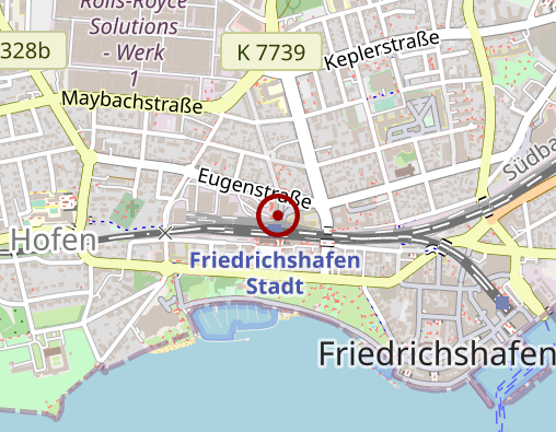 Karte: MVZ Friedrichshafen, Augenheilkunde - Psychotherapie