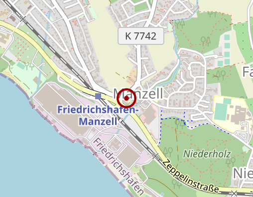 Karte: Johanniter-Unfall-Hilfe e.V. Diensstelle Friedrichshafen Hilfsorganisation