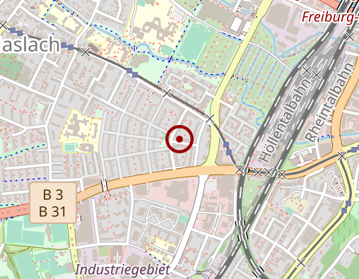 Karte: Freiburger Pflegeservice Pflege mit Herz