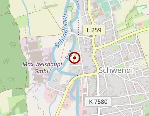 Karte: ASB Region Oberschwaben Nord Mobile Pflege Schwendi