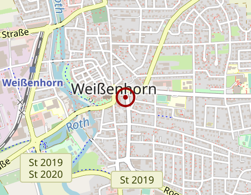 Karte: Sozialstation Weißenhorn/ Pfaffenhofen/ Roggenburg