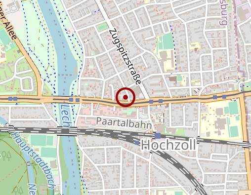 Karte: Sozialstation Augsburg Hochzoll Friedberg und Umgebung Ökum. Ambulante Pflege