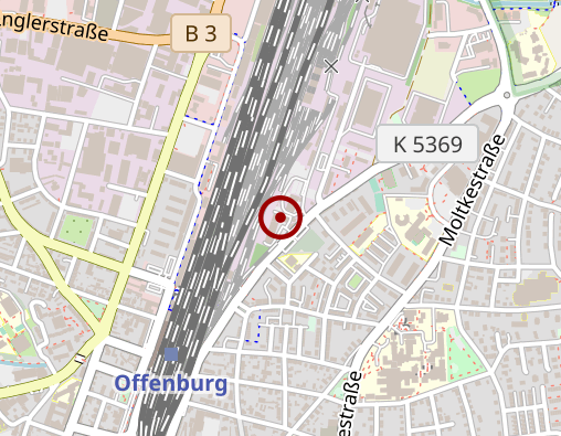 Karte: Betreuungs- und Entlastungsangebot in Gruppen - Betreuungsgruppe "Café vergiss mein nicht" Offenburg