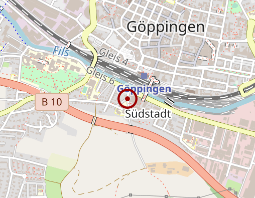 Karte: Betreuungsangebot am Dienstag