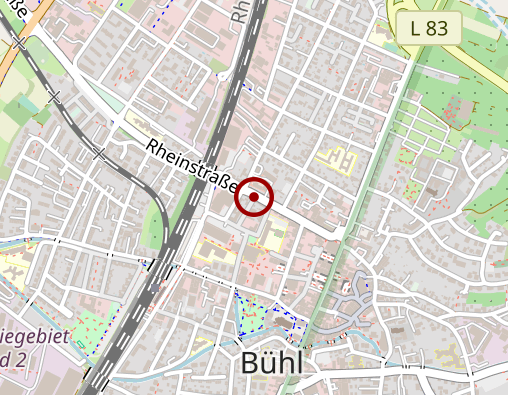 Karte: Kath. Sozialstationen Mittelbaden/ Betreuungsgruppe Bühl