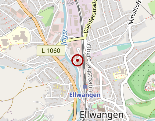 Karte: LWV.Eingliederungshilfe GmbH Rabenhof Ellwangen WfbM Außenarbeitsgruppe In d.Aue Behindertenwerkstatt