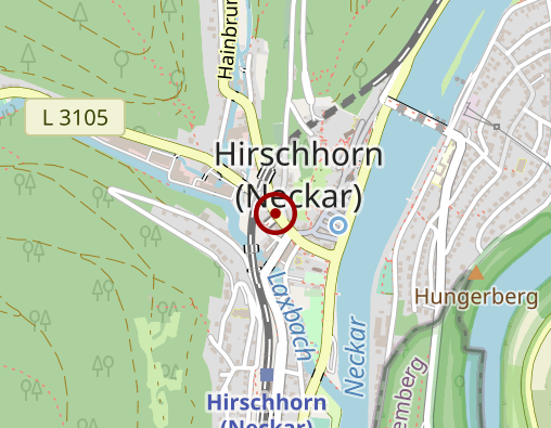 Karte: Gruppenbetreuung "Vergissmeinnicht" Caritas-Sozialstation Hess. Neckartal