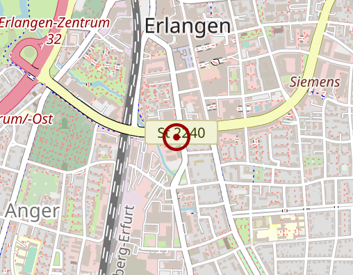 Karte: Orthopädie Centrum Erlangen, Goldmann Axel Dr., Heppt Peter Dr., Kuhr Matthias Dr., Sieber Andreas Dr., Hermann Eva Dr., Putzmann Stephan, Ambrusch Marcus, Eynern von Hanne