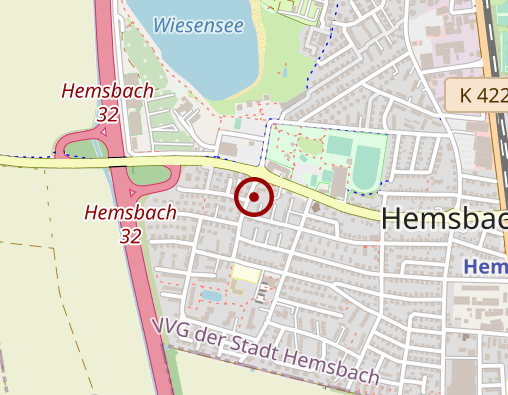 Karte: Taxiservice Hemsbach/Laudenbach