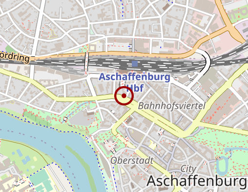 Karte: Aschaffenburger Forum f. Ernährungsberatung u. -therapie Brenz-Rickert Monika u. Gellert Ruth Dipl.-oec.troph.