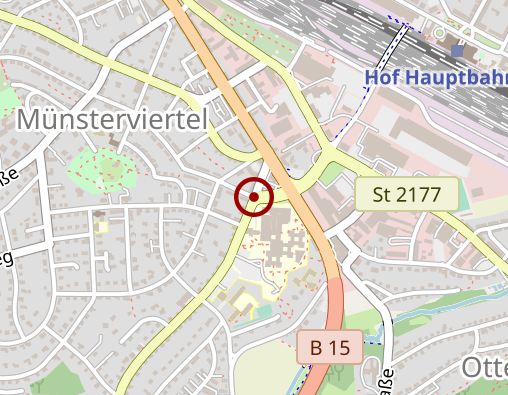 Karte: Bezirkskrankenhaus Bayreuth - Tagesklinik für Kinder- und Jugendpsychiatrie und -psychotherapie in Hof