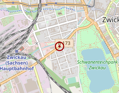 Karte: Caritasverband Dekanat Zwickau e.V. Caritassozialstation Zwickau