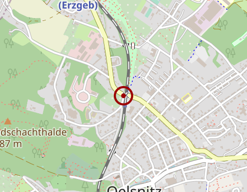 Karte: CURA Häuslicher Pflegedienst Sachsen GmbH, Niederlassung Oelsnitz