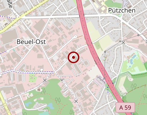 Karte: Bonner Verein für gemeindenahe Psychiatrie e.V. Verwaltung Geschäftstelle