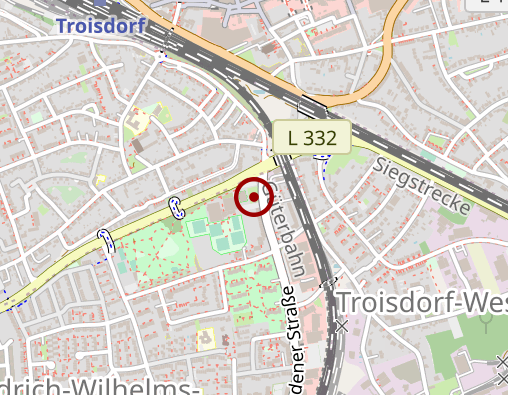 Karte: AOK Rheinland/Hamburg - Geschäftsstelle: Troisdorf