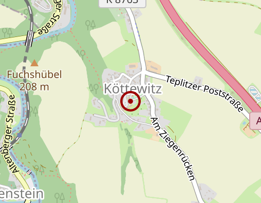 Karte: Volkssolidarität KV Sächsische Schweiz Osterzgebirge e. V., Pflegeheim Köttewitz