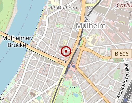 Karte: LVR Klinik Köln  -  Café Offerte im GPZ Köln-Mülheim