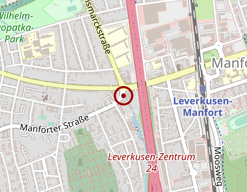 Karte: AOK Rheinland/Hamburg - Geschäftsstelle: Leverkusen