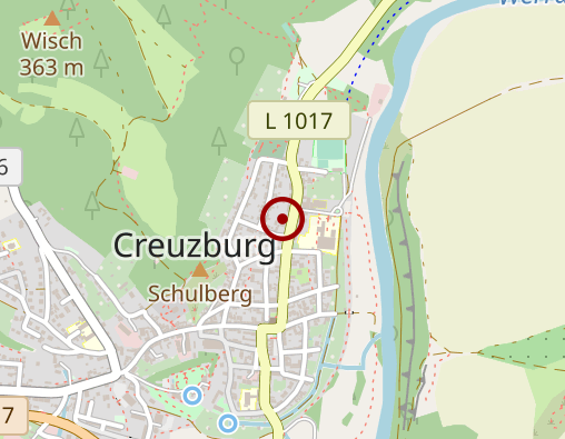 Karte: Joh.-Unfall-Hilfe e.V. RV Westthüringen Ambulanter Pflegedienst Creuzburg