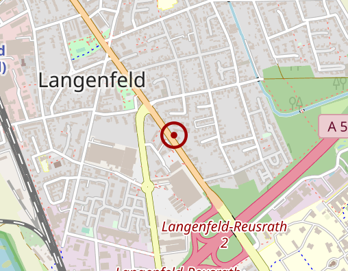 Karte: LVR-HPH-Netz Wohnen in Langenfeld Wohnstätte für Menschen mit geistigen Behinderungen