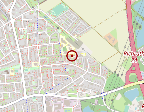 Karte: LVR-HPH-Netz Wohnen in Monheim Wohnstätte für Menschen mit geistigen Behinderungen