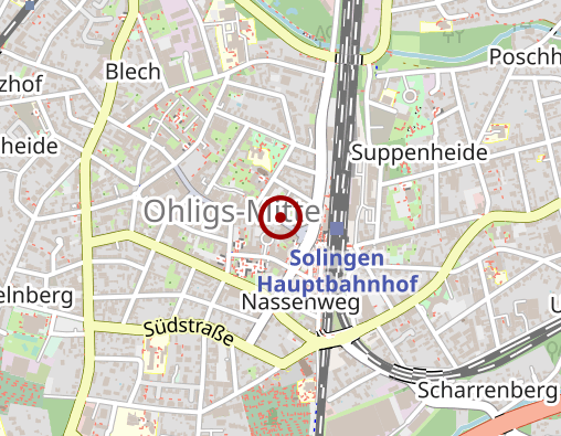 Karte: AOK Rheinland/Hamburg RD Wuppertal - Remscheid - Solingen