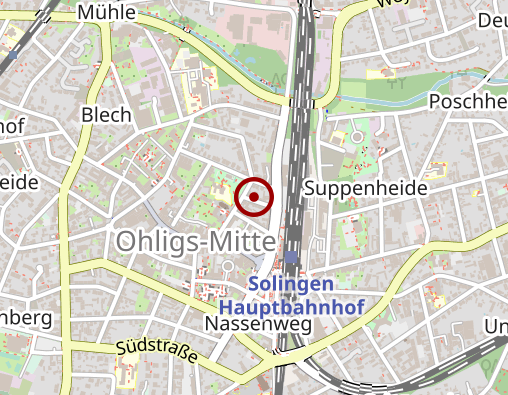 Karte: Blaues KreuzDiakoniewerk ambulant betreutes Wohnen