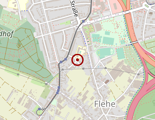 Karte: LVR-HPH-Netz Wohnen in Flehe Wohnstätte für Menschen mit geistigen Behinderungen