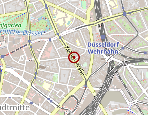 Karte: Schlüsselnotdienst Düsseldorf Stadtmitte Schlüsseldienst