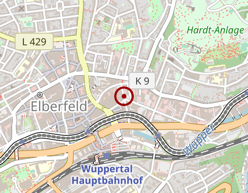 Karte: Psychiatrische Tagesklinik Wuppertal Hofaue 52/Wesendonkstr.7