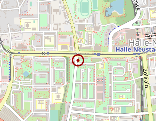 Karte: Stiftung Volkssolidarität Halle (Saale) Tagespflege "Sozial- und Kulturzentrum