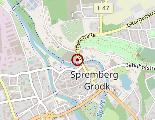 Karte: Volkssolidarität LV Brandenburg e. V. , Verbandsbereich Lausitz, Sozialstation Spremberg