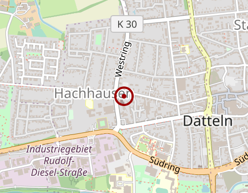 Karte: Ehe, Familien und Lebensberatung im Bistum Münster